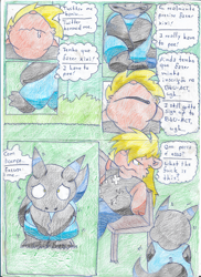 Size: 1700x2338 | Tagged: safe, artist:reizinho, oc:liontari, oc:mist, amphibian, big cat, felid, lion, mammal, salamander, adult, anthro, chibi, cub, male, males only, young, colored, fully shaded, traditional, clothing, fur, skin, solo