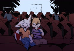 Size: 4973x3406 | Tagged: suggestive, artist:reodemondays, colorist:jeffy cottonbun, oc:arthur (pentrep), oc:pentrep, american eskimo, arctic fox, canid, dog, fox, mammal, vulpine, boy, cub, male, male/male, young, background character, bulge, duo focus, foreplay, groping, handjob