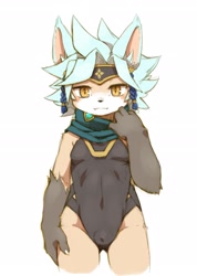 Size: 2122x2976 | Tagged: safe, artist:kuroisumi, canid, fox, mammal, anthro, boy, cub, male, solo boy, solo cub, solo male, young, blushing, bulge, claws, clothing, fur, hair, kemono, kemoshota, looking at you, scarf, solo, yellow eyes