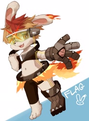 Size: 2236x3036 | Tagged: safe, artist:kintubaovo, lagomorph, mammal, rabbit, anthro, boy, cub, male, plantigrade, solo boy, solo cub, solo male, young, 2021, fur, kemono, kemoshota, looking at you, navel, solo