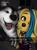 Size: 1521x2067 | Tagged: safe, artist:grimdank, oc:argos (grimdank), oc:kayla (grimdank), alaskan malamute, canid, dog, golden retriever, mammal, cub, female, feral, girl, male, male/female, young, duo, fur, selfie, snapchat