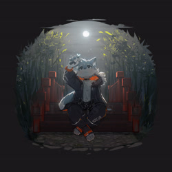 Size: 3840x3840 | Tagged: safe, artist:mag inu, butterfly, canid, mammal, anthro, boy, cub, male, solo boy, solo cub, solo male, young, fur, kemono, kemoshota, solo