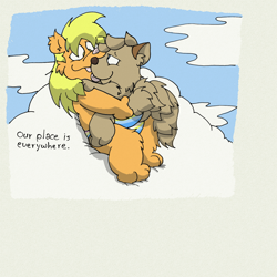 Size: 1536x1536 | Tagged: suggestive, artist:reizinho, oc:aphon, oc:liontari, big cat, felid, lion, mammal, adult, adult/cub, adult/young, anthro, anthro/anthro, chibi, cub, male, male/male, males only, young, digital, age difference, clothing, duo, duo focus, fur, hair, outdoors, smiling, tail, underwear