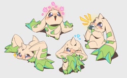 Size: 1362x834 | Tagged: safe, artist:christine liu, digimon (species), terriermon, chubby, cub, cubs only, feral, male, males only, solo cub, solo male, young, digimon, sketchy, beady eyes, blushing, bodily fluids, eating, excited, featureless crotch, food, front view, gremlin mode, holding ears, long ears, looking up, lop ears, naughty face, noticing, onigiri, open mouth, open smile, prehensile ears, rice, sitting, smiling, solo, standing, sweat