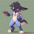 Size: 1400x1432 | Tagged: safe, artist:ajin, oc:aro, canid, fennec, fox, mammal, anthro, chibi, cub, cubs only, male, males only, solo cub, solo male, young, annoyed, big ears, clenched fist, digitigrade, ears down, frown, fully clothed, grumpy, hand on hip, kigurumi, looking at self, one arm out, open hand, oversized zipper, solo