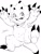 Size: 768x1024 | Tagged: safe, artist:winick-lim, digimon (species), gammamon, anthro, chubby, cub, cubs only, male, males only, solo cub, solo male, young, digimon, lines, monochrome, sketchy, 2 toes, bony frill, fang, featureless chest, featureless crotch, frill (anatomy), front view, full-length portrait, head frill, horns, jumping, looking at you, neckerchief, neckerchief only, open legs, open mouth, open smile, smiling, solo, spread arms, teeth, toe claws