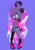 Size: 1413x2000 | Tagged: safe, artist:retrofutureart, oc:noodles the sableye, generation 3 pokemon, pokemon (species), sableye, boy, boys only, cub, cubs only, femboy, male, males only, slender, solo boy, solo cub, solo kid, solo male, young, pokémon, arms up, boots, bracelet, clothing, energy ball, featureless chest, front view, full-length portrait, glasses, knock-kneed, opaque glasses, open clothing, open hand, open shirt, oversized zipper, powering up, shirt, shoes, short shorts, shorts, skimpy outfit, solo, thigh highs, toothy grin, vaporwave