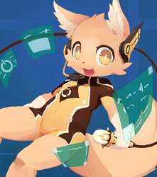 Size: 1500x1700 | Tagged: safe, artist:mokikun, canid, mammal, anthro, boy, cub, male, solo boy, solo cub, solo male, young, bulge, kemono, kemoshota, looking at you, smiling, solo, spandex