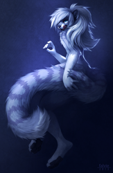 Size: 700x1074 | Tagged: safe, artist:falvie, oc:alexis myth, felid, leopard, mammal, snow leopard, anthro, boy, femboy, male, solo boy, solo male, solo teen, teen, young, digitigrade, full-length portrait, fur, licking lips, long hair, looking at you, nudity, pawpads, solo, white fur