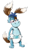 Size: 832x1344 | Tagged: safe, artist:stinkek, oc only, oc:zigfrid (stinkek), fictional species, mammal, anthro, boy, cub, cubs only, male, plantigrade, solo boy, solo cub, solo male, young, colored, digital, 3 toes, 4 fingers, blue body, blue hair, blushing, brown eyes, diaper, front view, full-length portrait, hair, half-closed eyes, narrowed eyes, short hair, solo, standing