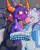 Size: 1551x1955 | Tagged: suggestive, artist:boyhowdy, dark spyro, flashwing, spyro, dragon, mythological creature, female, male, spyro the dragon, bedroom eyes, bisexual, blushing, bodily fluids, comic cover, cover page, cuddling, hand on head, horn, naughty face, nervous, nervous smile, nervous sweat, smiling, smirk, square crossover, sweat, threesome, trio