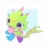 Size: 1095x1204 | Tagged: safe, artist:joltkiss, digimon (species), gekkomon, ambiguous gender, anthro, chibi, semi-anthro, digimon, cel shaded, arm wraps, big eyes, blep, crescent markings, eye markings, fang, forehead marking, gloves, lightning bolt, open legs, open mouth, open smile, sitting, smiling, solo, striped tail, stripes, teeth, tongue out, wraps