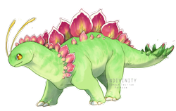 Size: 1200x757 | Tagged: safe, artist:endivinity, generation 2 pokemon, meganium, pokemon (species), ambiguous gender, feral, ferals only, solo feral, pokémon, 3 toes, alternate anatomy, antennae, claw toes, long neck, side view, solo, transparent background, walking, weapon tail