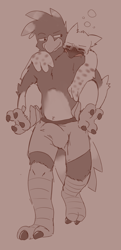 Size: 1400x2900 | Tagged: suggestive, artist:miau, oc only, oc:charlie (invalidnickname), oc:taylor vee, avian, bird, cockatoo, owl, parrot, snowy owl, adult, adult/teen, adult/young, anthro, anthro/anthro, anthros only, boy, male, male/male, males only, man, man/boy, teen, monochrome, sketch, 2 toes, 4 fingers, age difference, avian feet, blush lines, blushing, boxers, boxers only, carrying another, closed eyes, clothing, drooling, drunk, duo, erection under clothing, front view, full-length portrait, looking at partner, looking sideways, piggyback, saliva, sideways-pointing bulge, size difference, smirk, topless, underwear only, walking